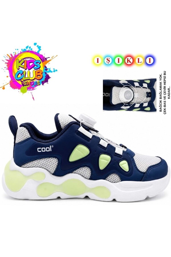 COOL Evan Akıllı Bağcıklı Işıklı Ortopedik Lacivert Erkek Çocuk Spor Ayakkabı Lacivert