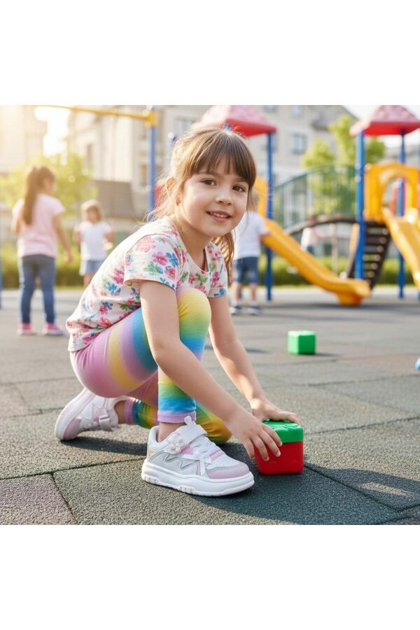 COOL Odessa Kız Çocuk Beyaz/Pudra Sneaker Spor Ayakkabı - 2