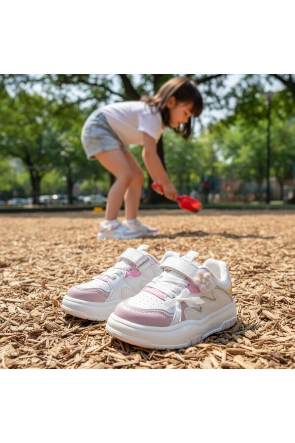 COOL Odessa Kız Çocuk Beyaz/Pudra Sneaker Spor Ayakkabı - 3