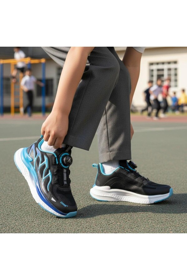 COOL ZEO Akıllı Bağcıklı Siyah Erkek Çocuk Spor Ayakkabı - 4