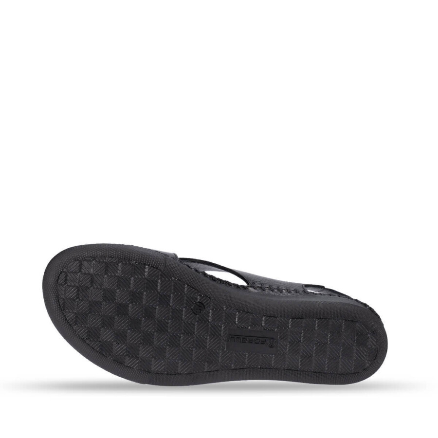 Forelli 22311 TINA Siyah Hakiki Deri Kadın Sandalet  - 6