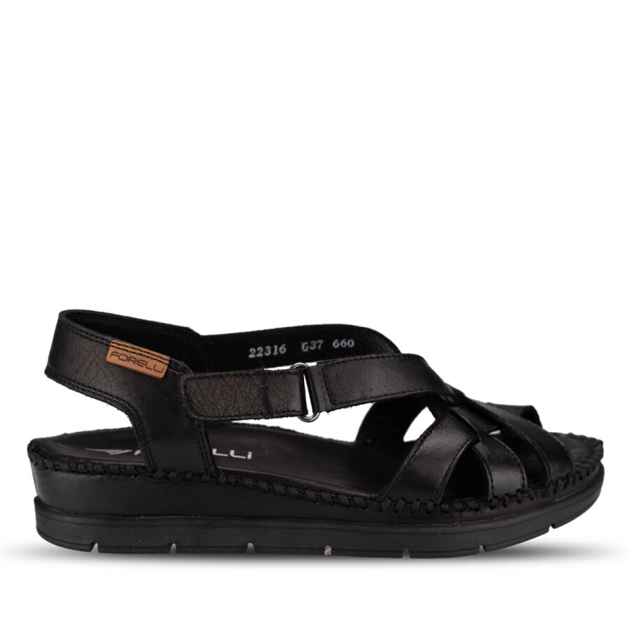 Forelli 22316 KARINA Siyah Hakiki Deri Kadın Sandalet  - 1