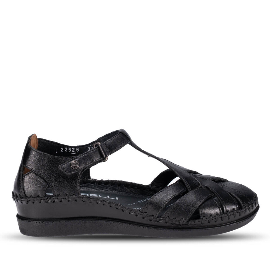 Forelli 22526 LARNI Siyah Hakiki Deri Kadın Sandalet  