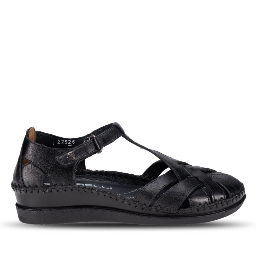 Forelli 22526 LARNI Siyah Hakiki Deri Kadın Sandalet  - 1
