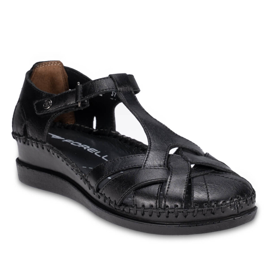 Forelli 22526 LARNI Siyah Hakiki Deri Kadın Sandalet  - 3