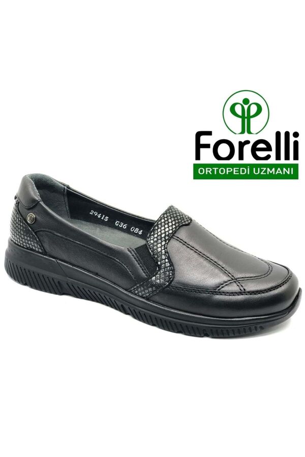 Forelli - Forelli 29415Z Dilmen Siyah Rengi Comfort Deri Kadın Ayakkabı