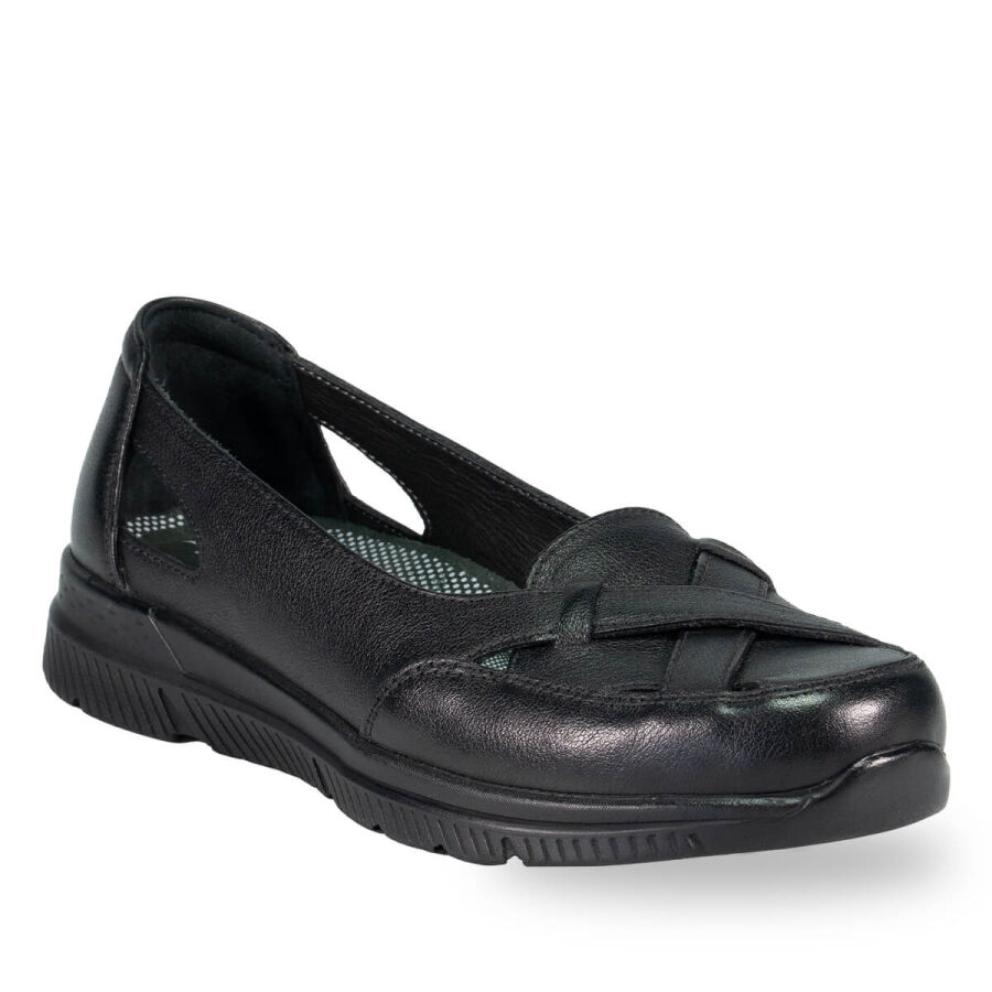 Forelli 29430 ANYA Siyah Deri Kadın Ayakkabı - 2