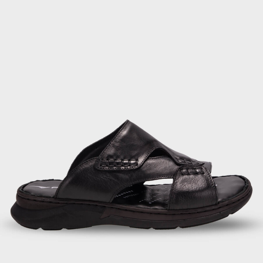 Forelli 40501 TUNA Siyah Deri Erkek Terlik