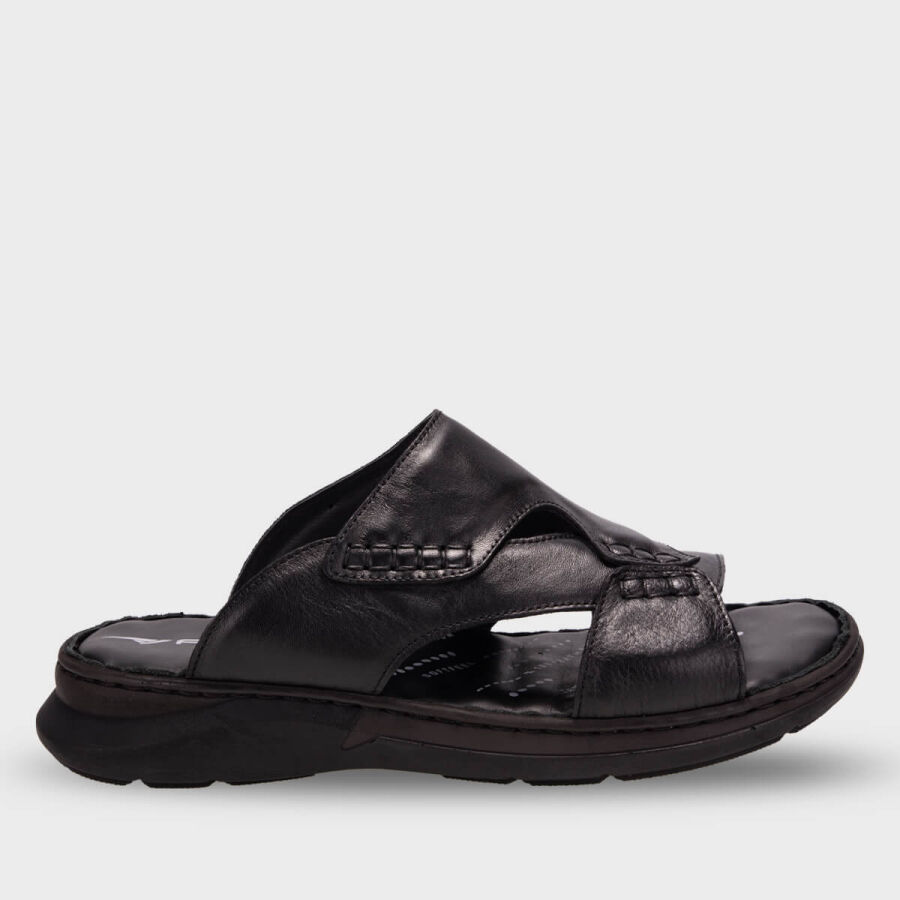 Forelli 40501 TUNA Siyah Deri Erkek Terlik - 1