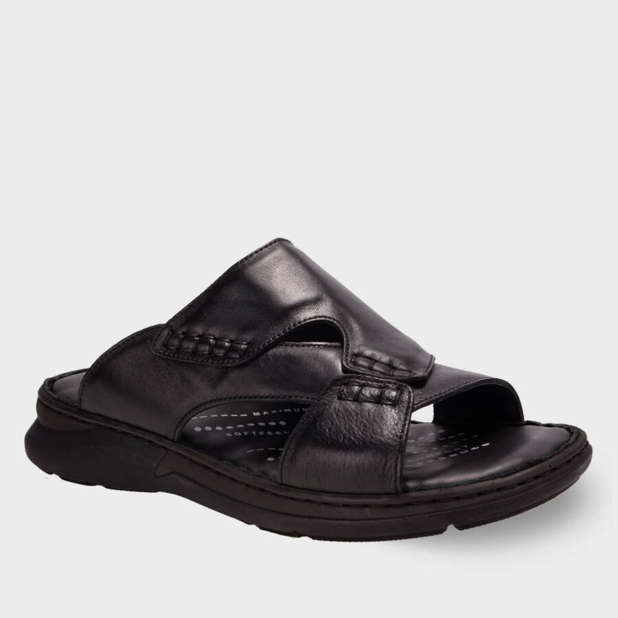 Forelli 40501 TUNA Siyah Deri Erkek Terlik - 2