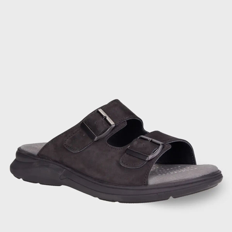 Forelli 40513 EJDER Siyah Nubuk Deri Erkek Terlik - 2