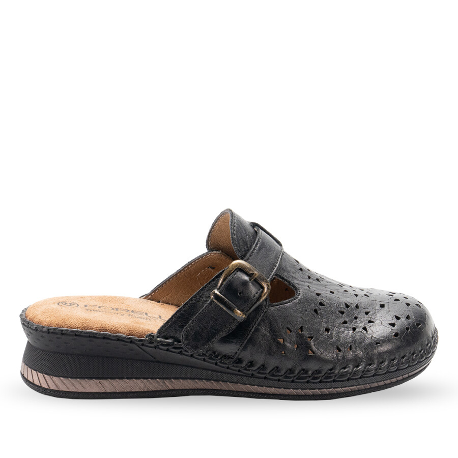 Forelli 80625 CARY Siyah Hakiki Deri Kadın Sabo Terlik - 1