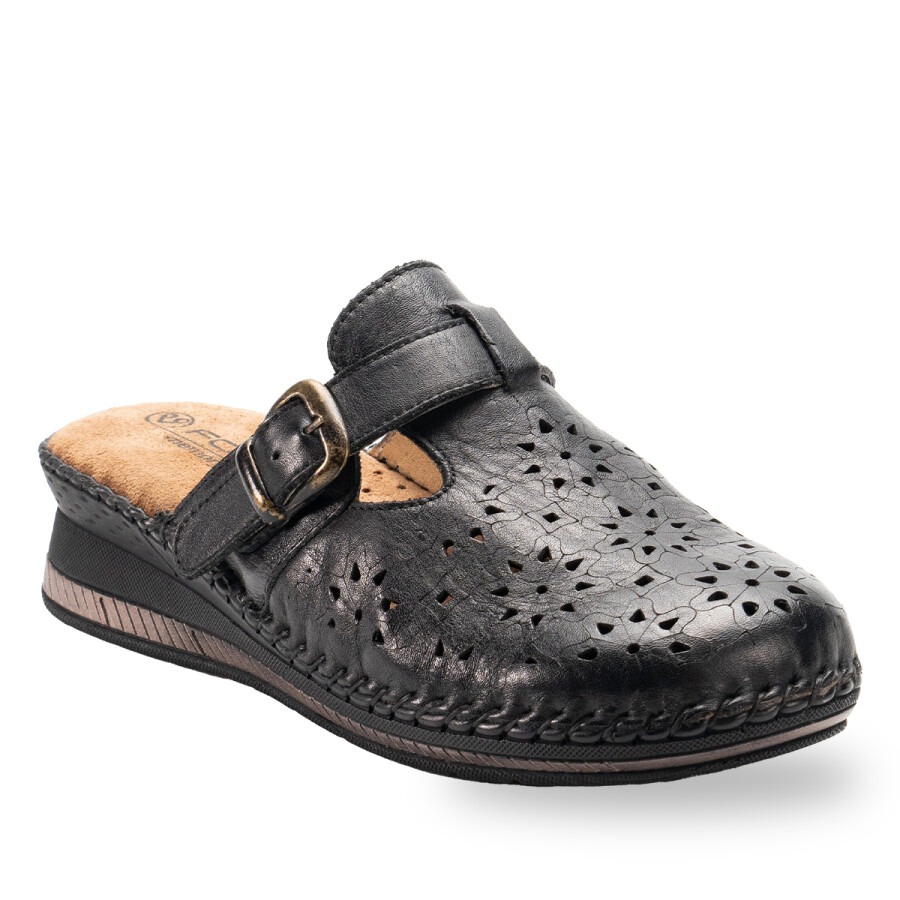 Forelli 80625 CARY Siyah Hakiki Deri Kadın Sabo Terlik - 3