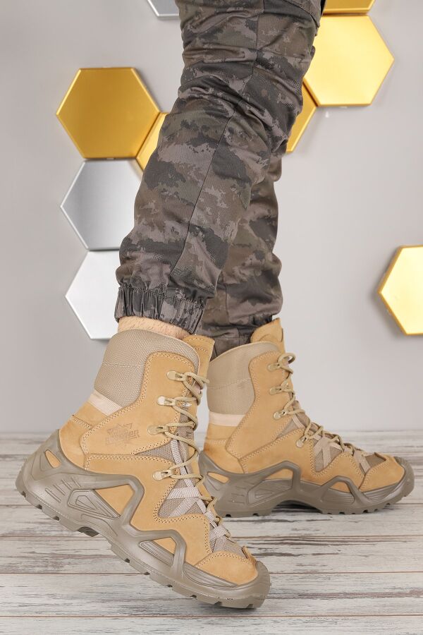 Scooter P1490NBJ Hakiki Bej Nubuk Deri Bağcıklı Erkek Bot. - 1