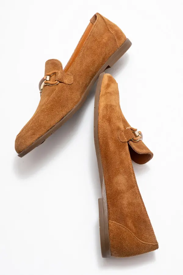 Zeyn 4059 Taba Süet Kadın Babet - 5