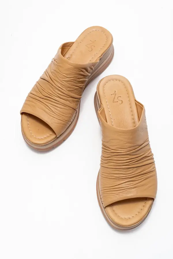 Zeyn 4095 Karamel Kadın Terlik - 4