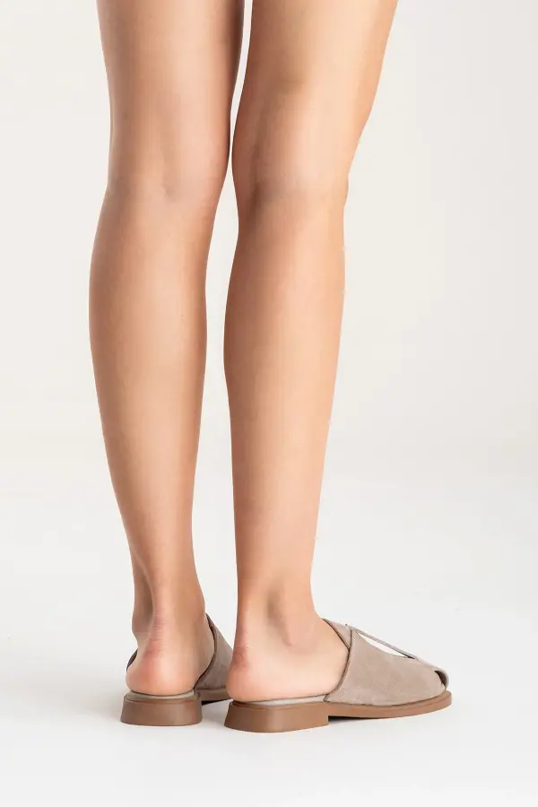 Zeyn 4104 Vizon Süet Kadın Terlik - 8