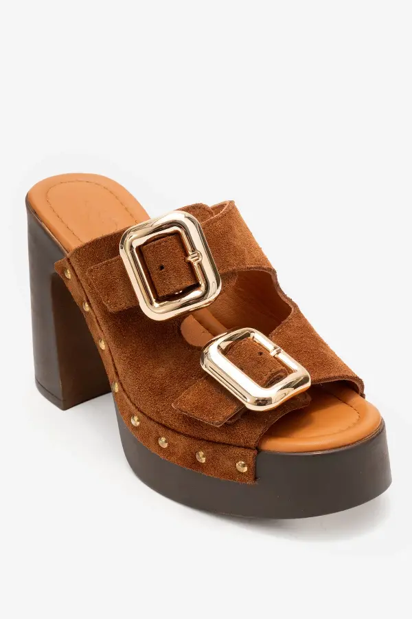 Zeyn 4127 Taba Süet Kadın Terlik - 3