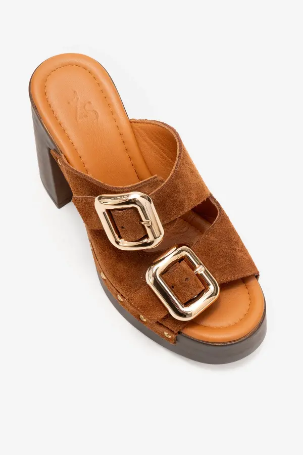 Zeyn 4127 Taba Süet Kadın Terlik - 4