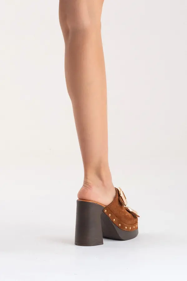 Zeyn 4127 Taba Süet Kadın Terlik - 8