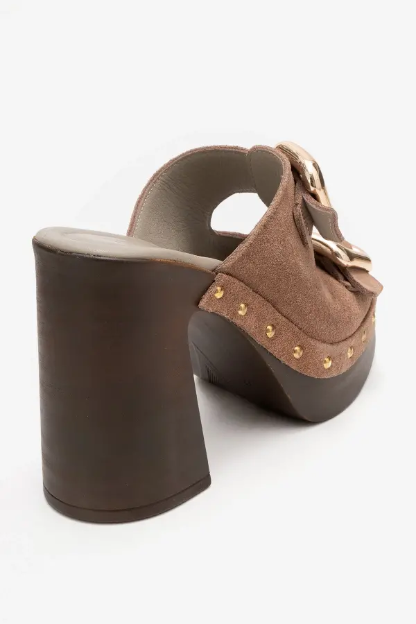 Zeyn 4127 Vizon Süet Kadın Terlik - 2