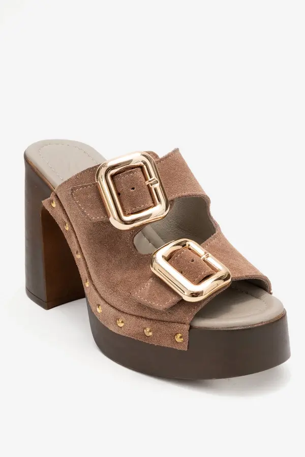 Zeyn 4127 Vizon Süet Kadın Terlik - 3