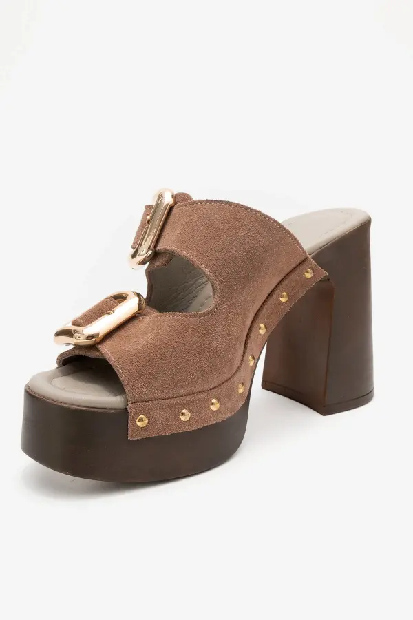 Zeyn 4127 Vizon Süet Kadın Terlik - 5