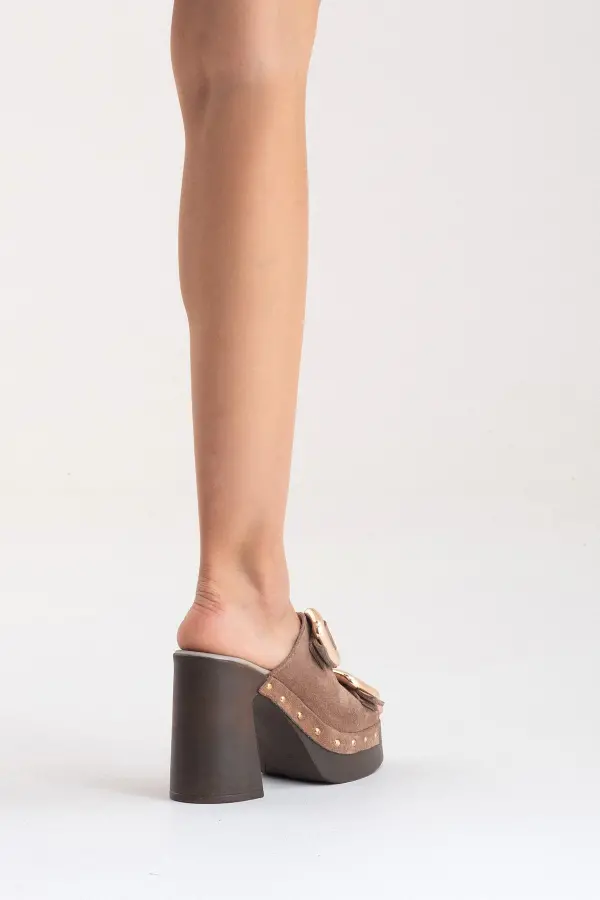 Zeyn 4127 Vizon Süet Kadın Terlik - 8