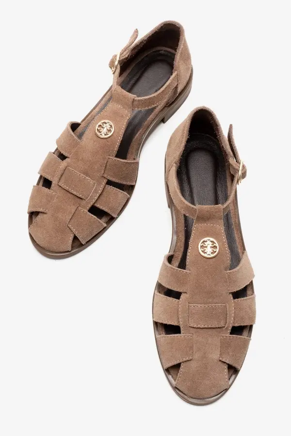 Zeyn 4168 Taba Süet Kadın Sandalet - 2