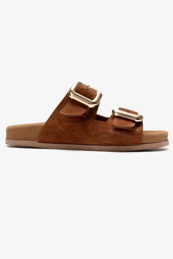 Zeyn 7543 Taba Süet Kadın Terlik - 1