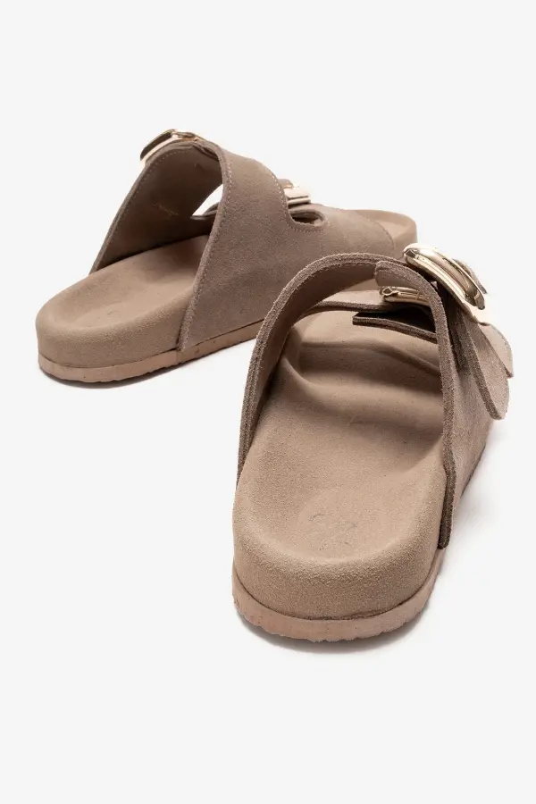 Zeyn 7543 Vizon Süet Kadın Terlik - 3