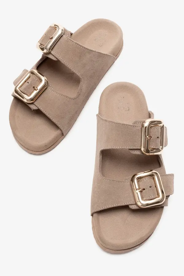 Zeyn 7543 Vizon Süet Kadın Terlik - 4