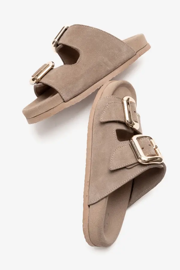 Zeyn 7543 Vizon Süet Kadın Terlik - 5