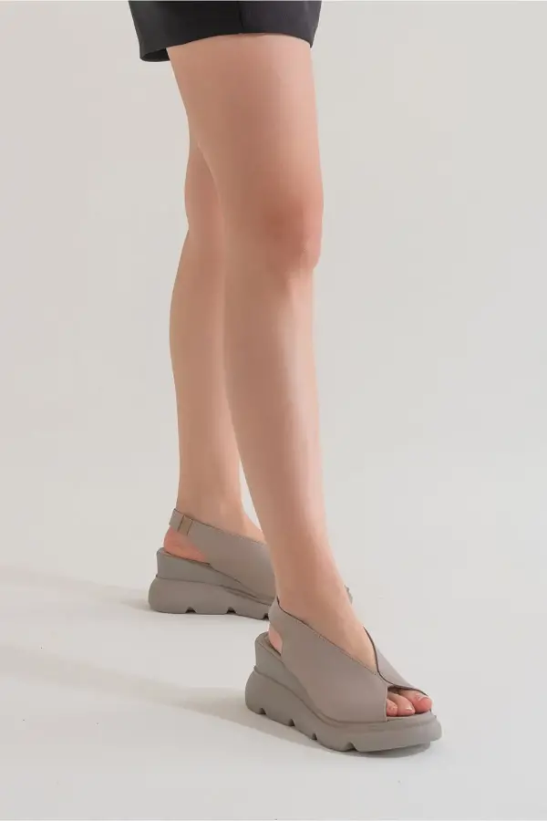 Zeyn 7672 Gri Kadın Sandalet - 1