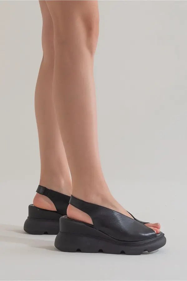 Zeyn 7672 Siyah Kadın Sandalet - 1