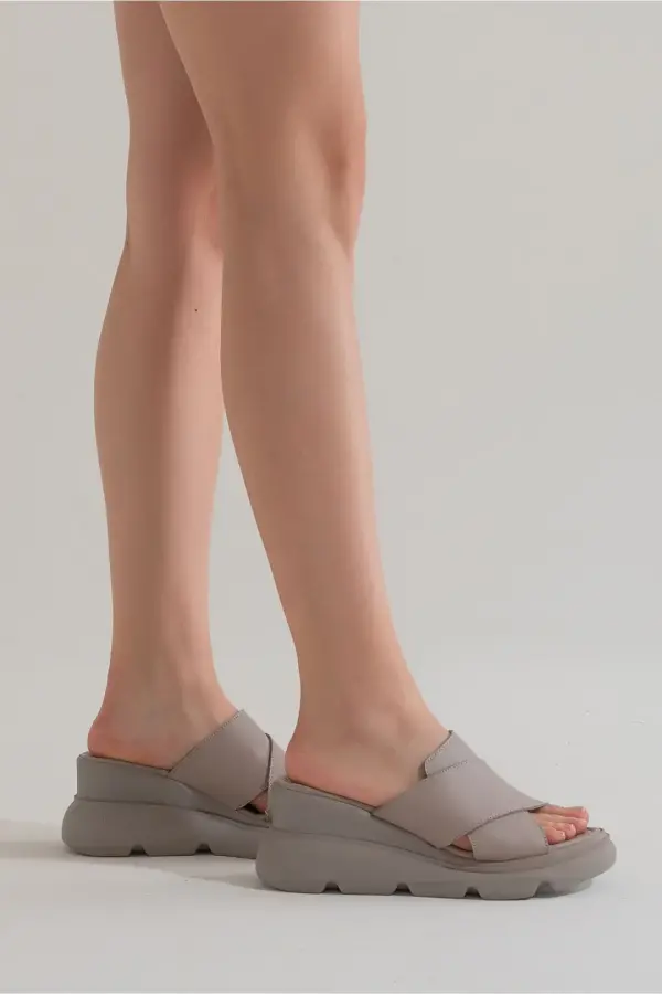 Zeyn 7673 Gri Kadın Terlik - 3