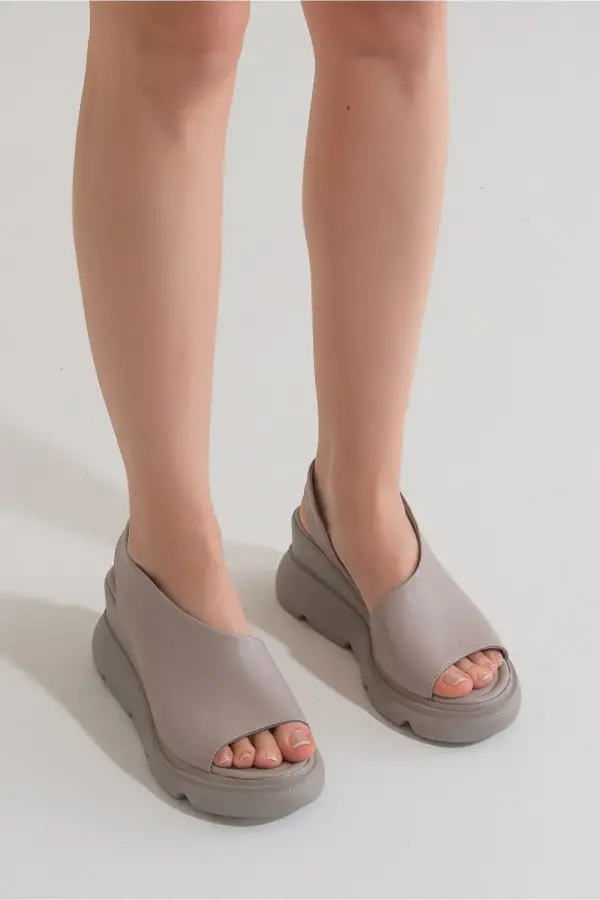 Zeyn 7712 Gri Kadın Sandalet - 4