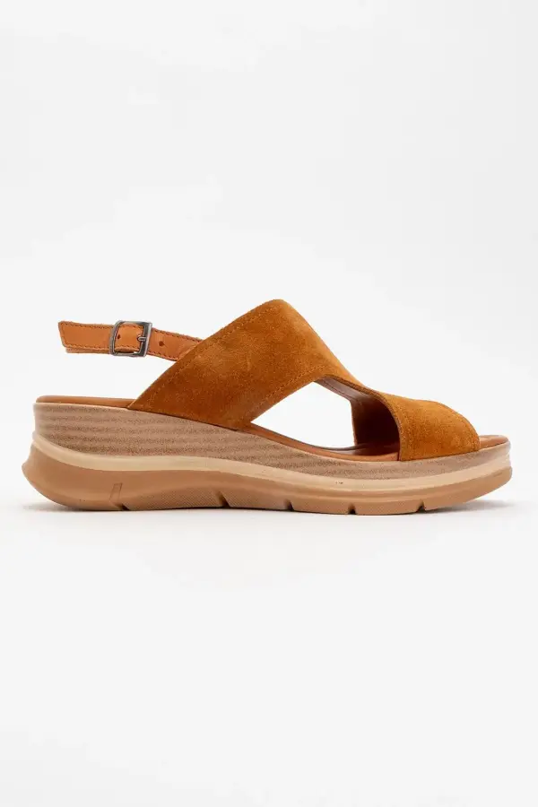 Zeyn 8059 Taba Süet Kadın Sandalet