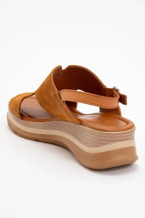 Zeyn 8059 Taba Süet Kadın Sandalet - 2