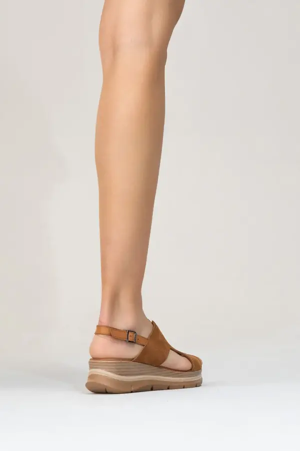 Zeyn 8059 Taba Süet Kadın Sandalet - 3